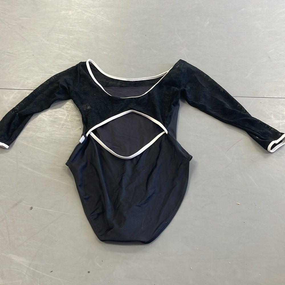 Class In black lace leotard